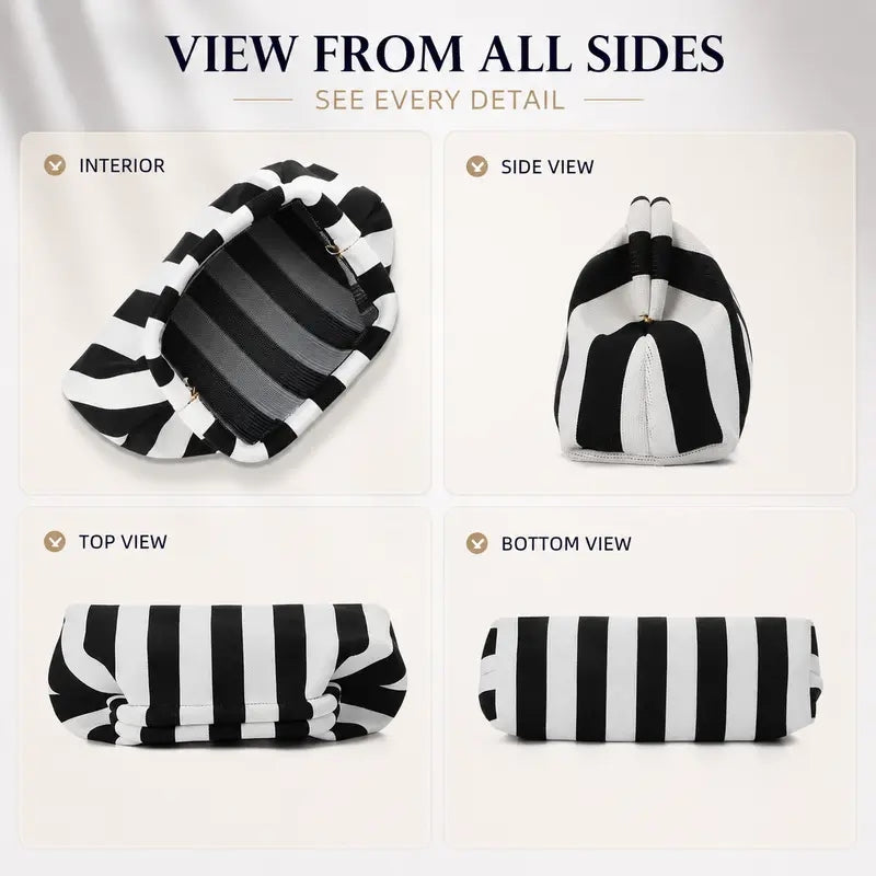 Striped Dumpling Bag