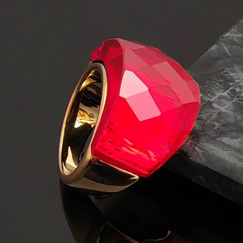 Boho Chunky Crystal Ring