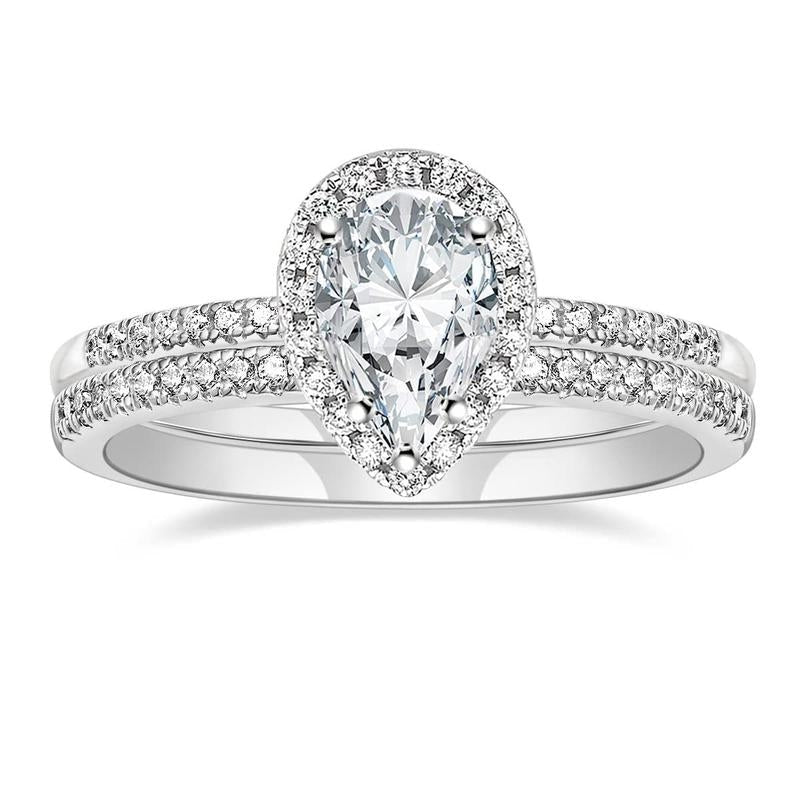 Classy Double Band Pave Ring in silver
