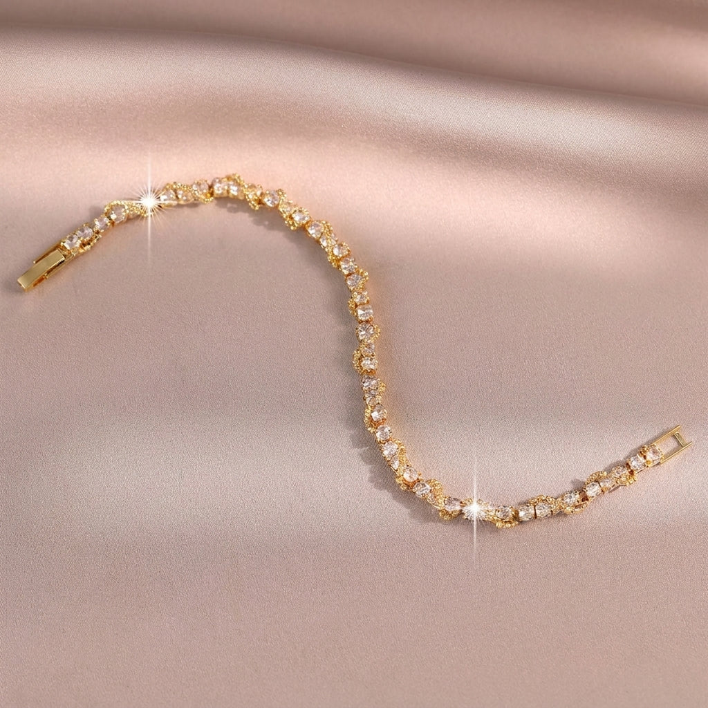14k Twist Accent Tennis Bracelet