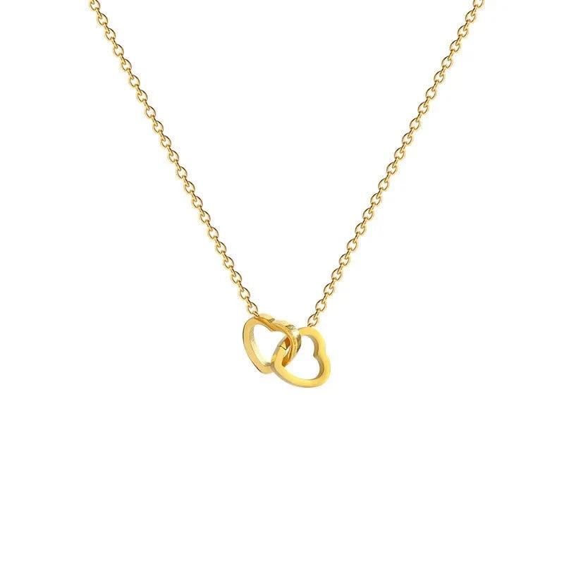 Minimal Love Lock Heart Necklace in gold