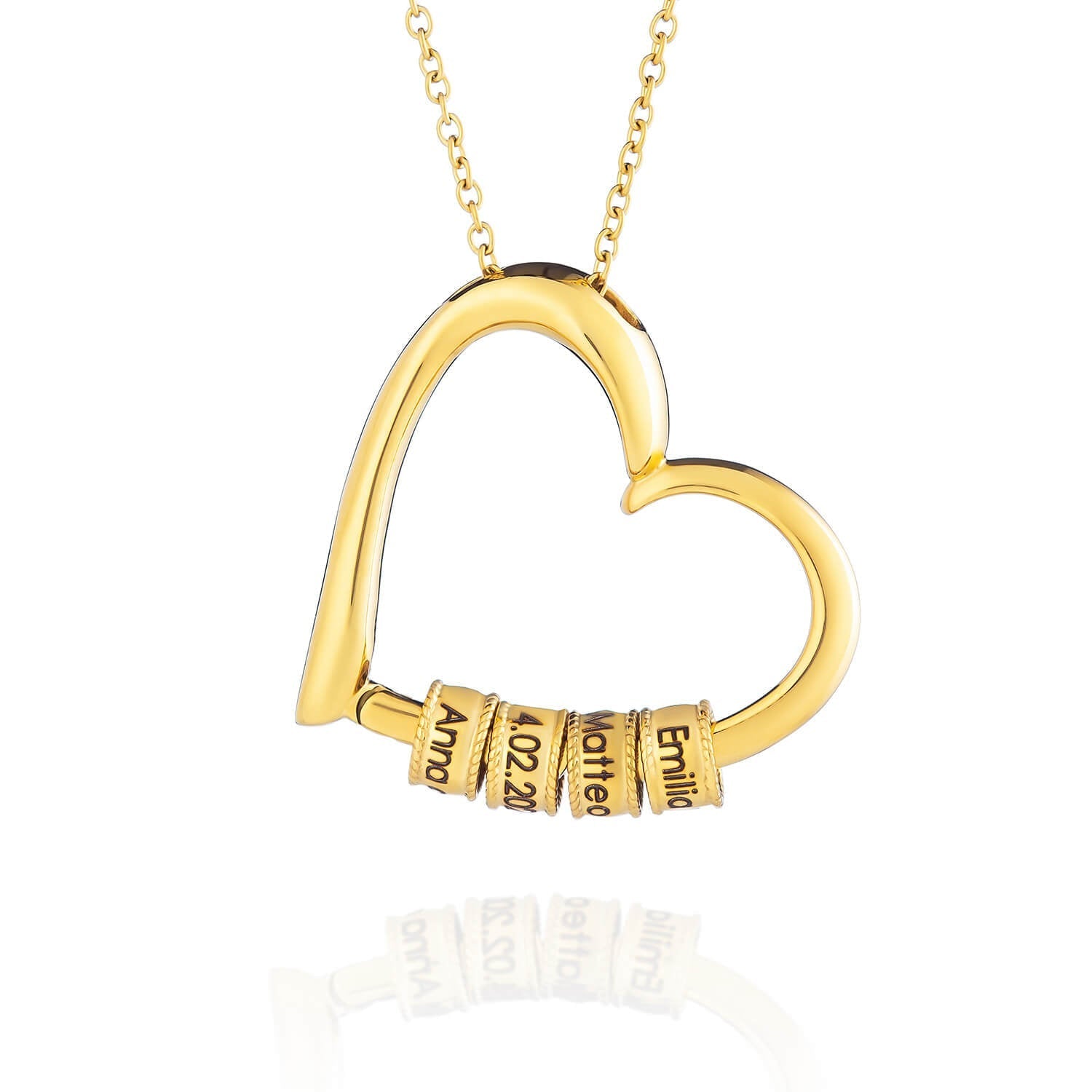 Personalized Heart Name Necklace in gold