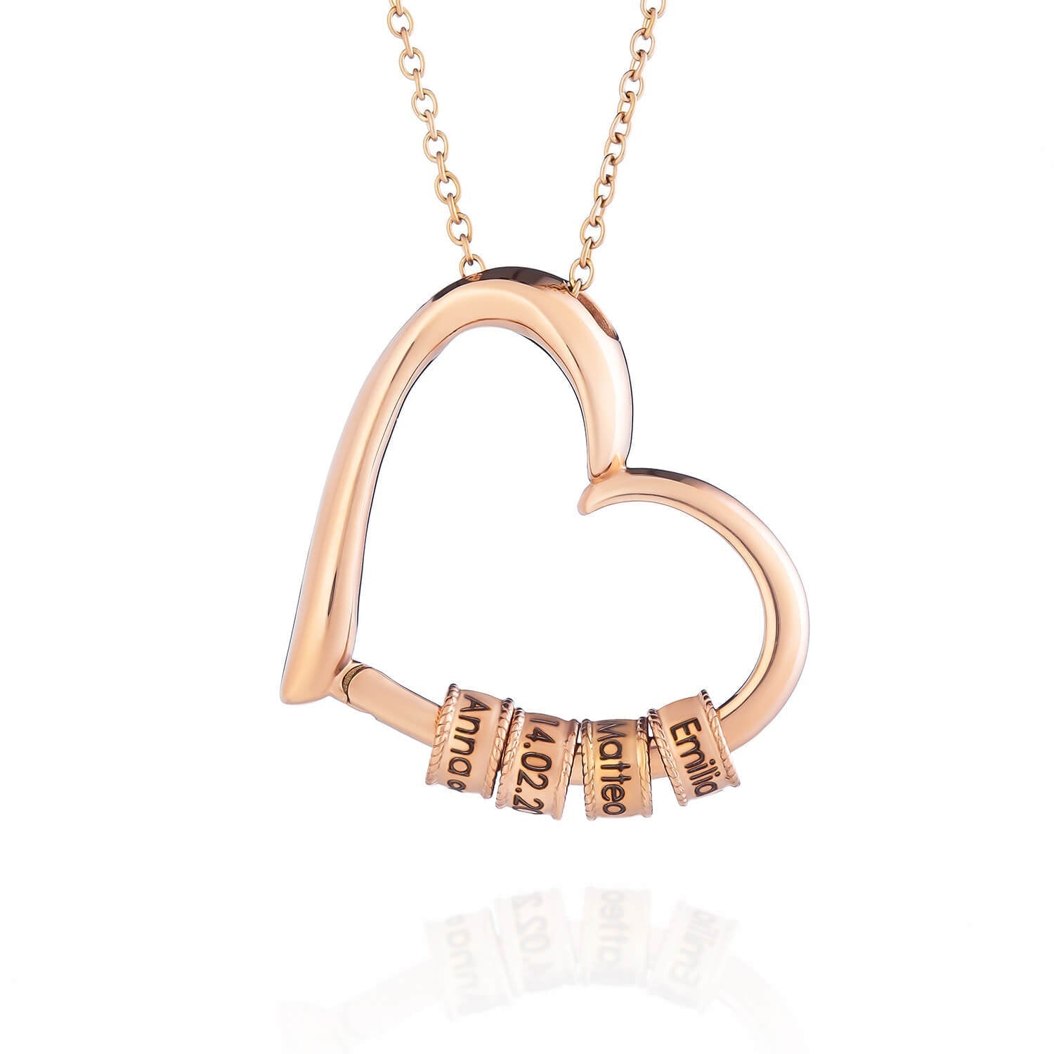 Personalized Heart Name Necklace in rose gold