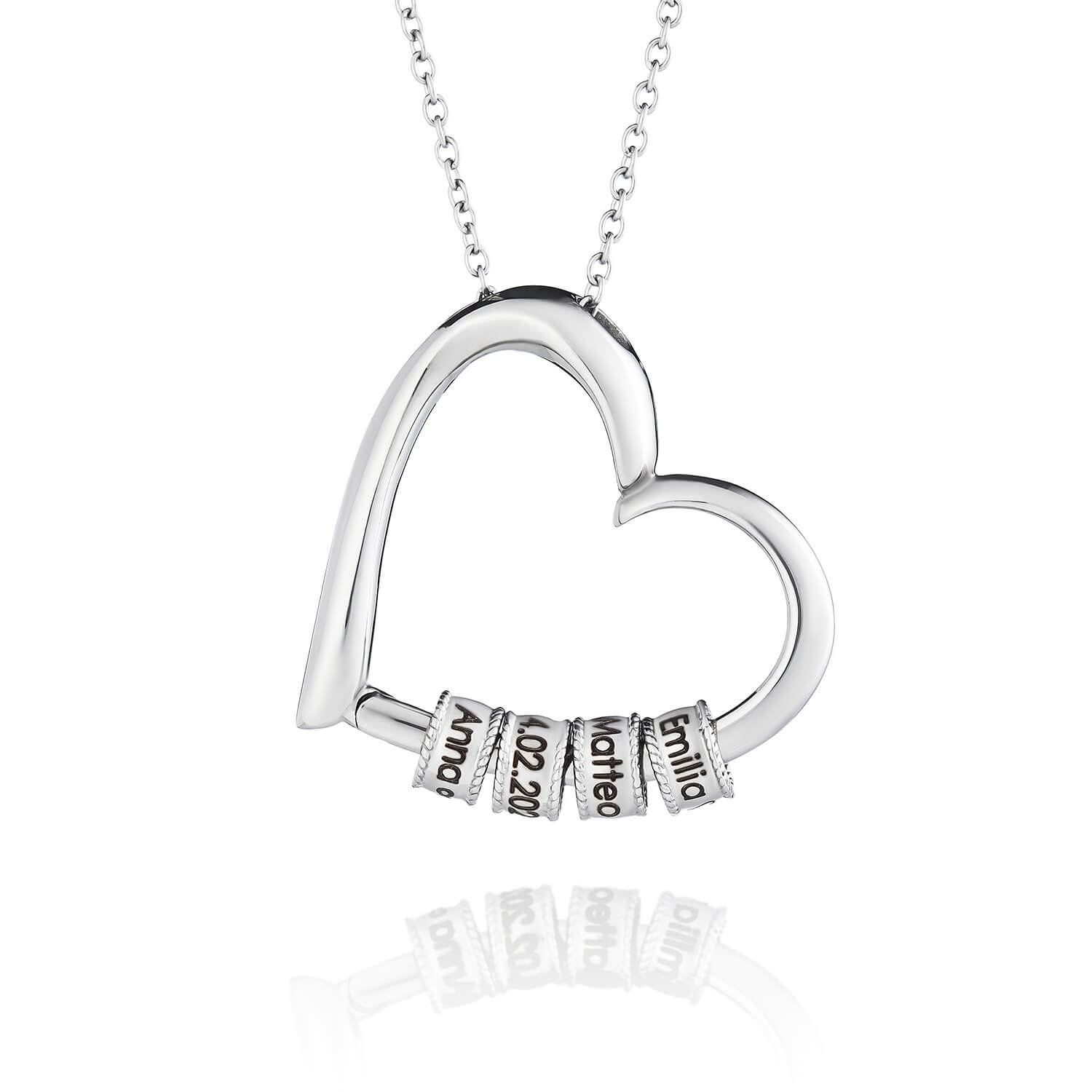 Personalized Heart Name Necklace in silver