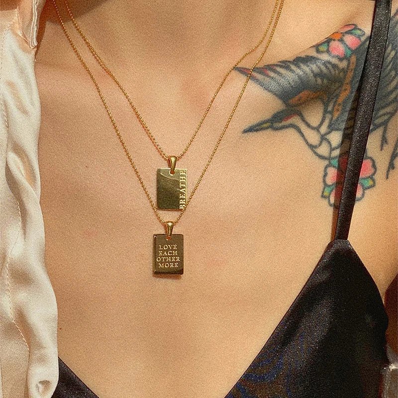Positive Affirmation Engraved Necklaces