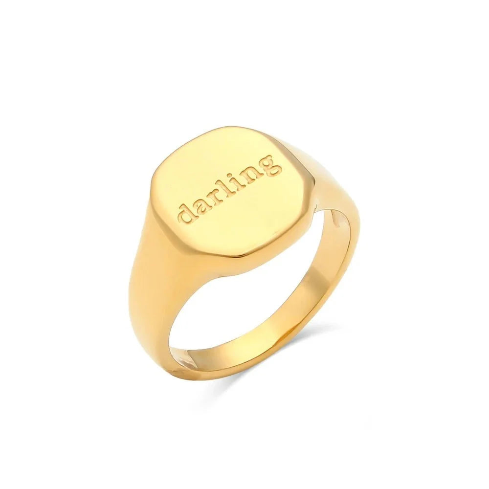 positive affirmation engraved rings
