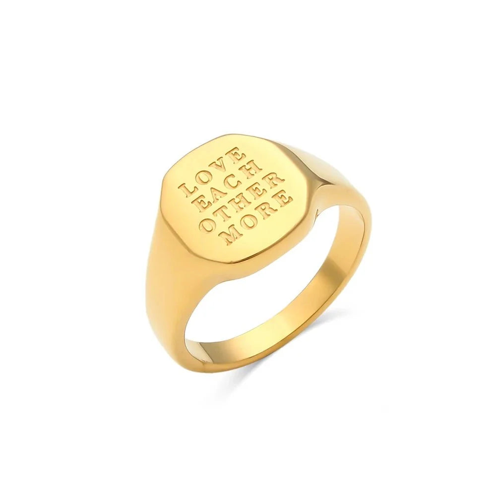 positive affirmation engraved rings