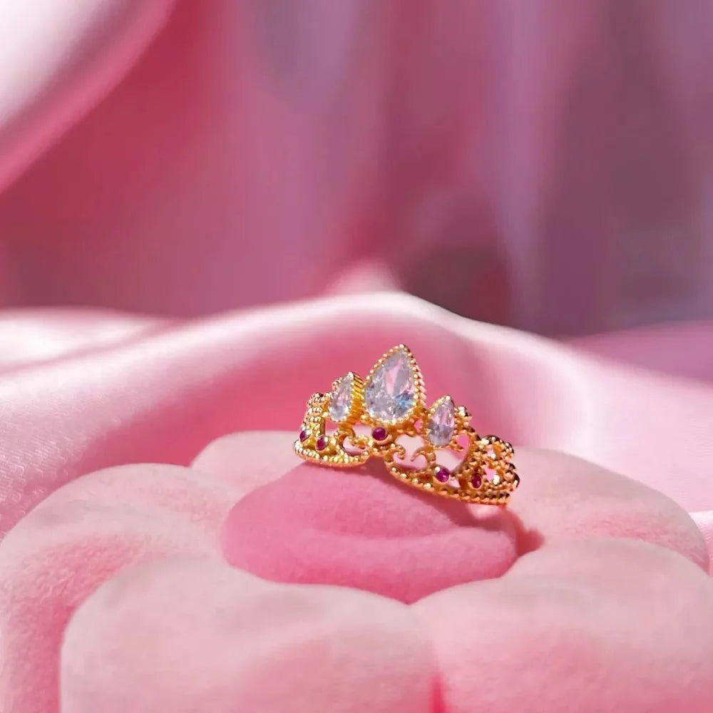 Rapunzel Crown Inspired Necklaces and Rings in gold