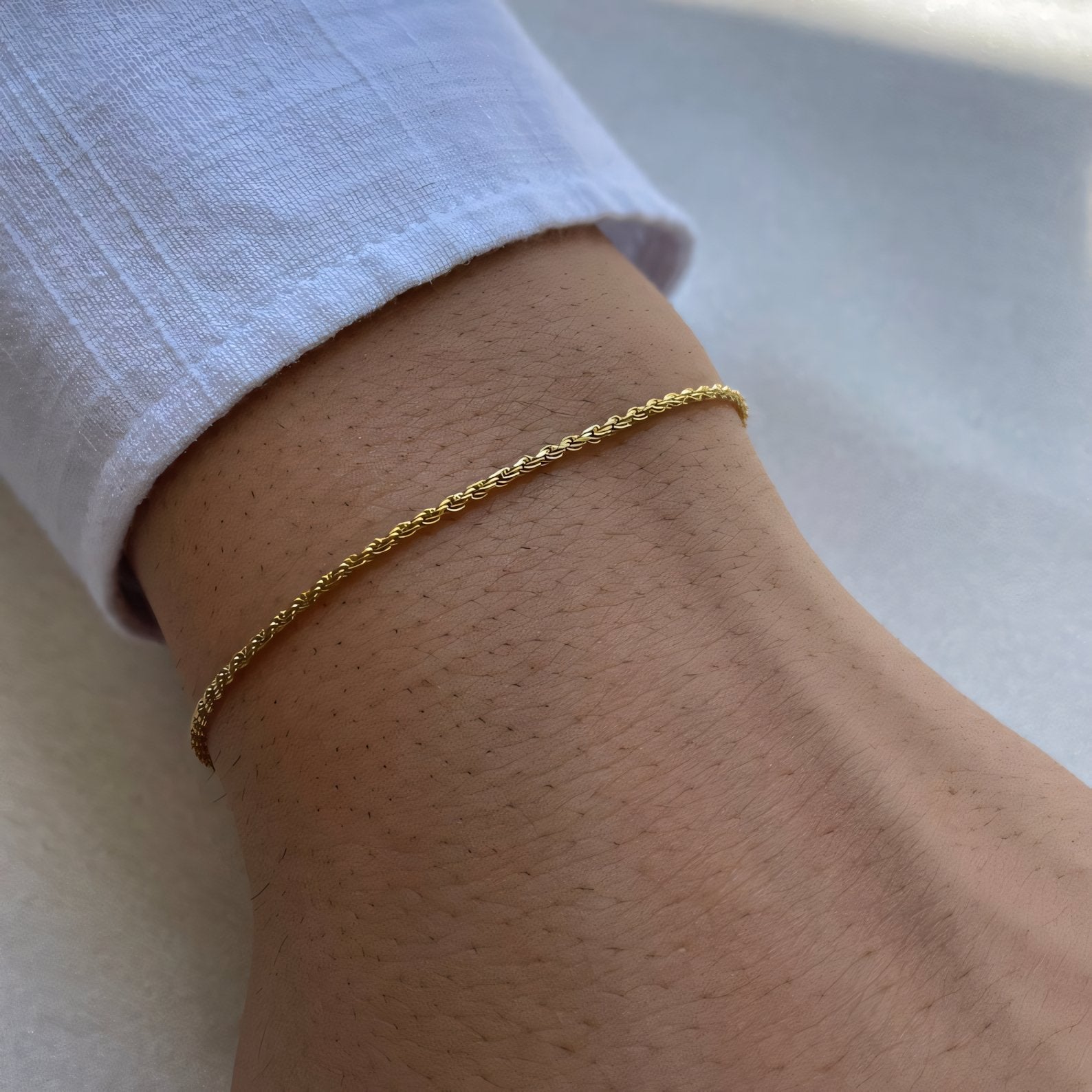 Romantic Rope Chain Couples Bracelets Set in gold