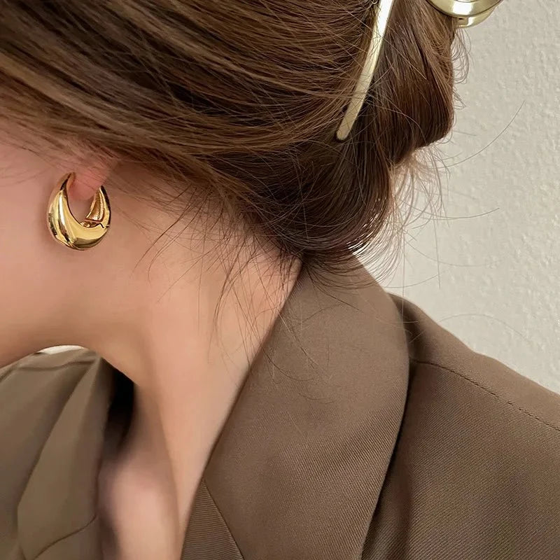 S925 Classy Hoop Dainty Earrings in gold