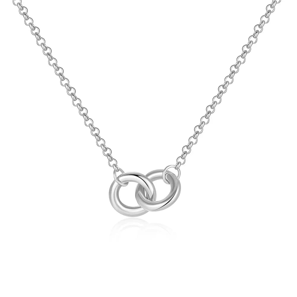S925 Dainty Forever Linked Necklace in silver