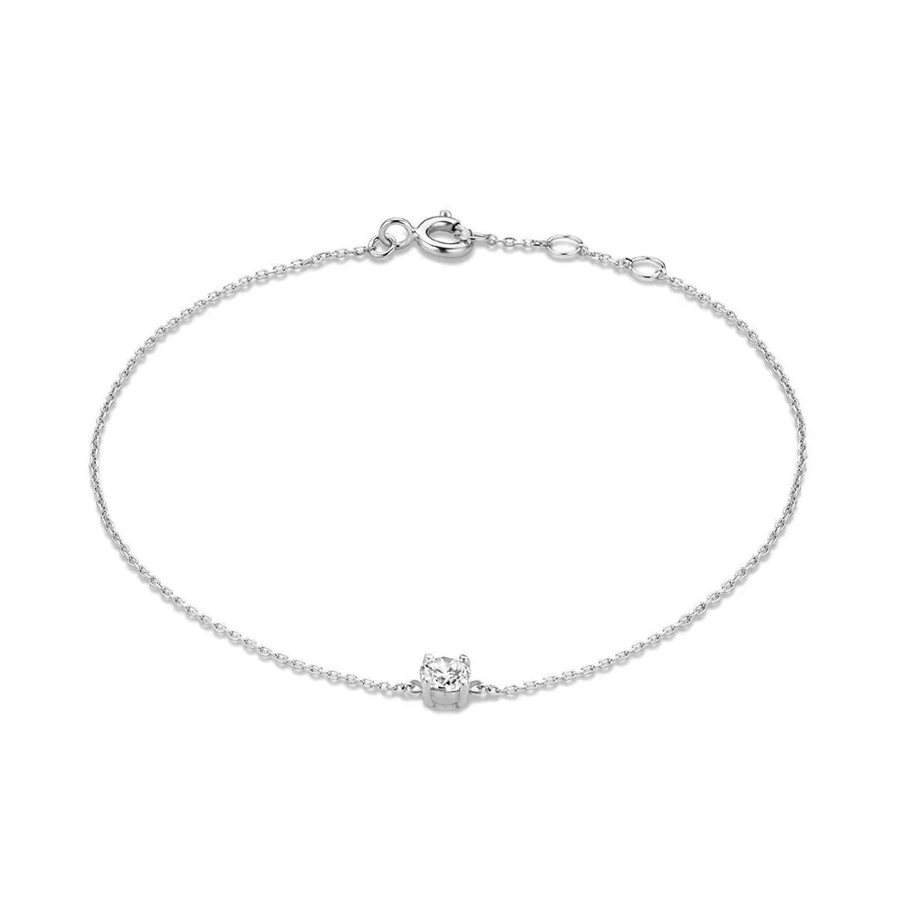 S925 Dainty Single Diamond Bracelets in silver
