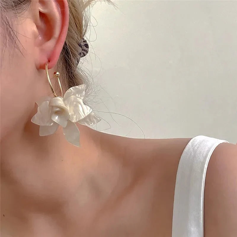 Statement Floral Hoop Earrings