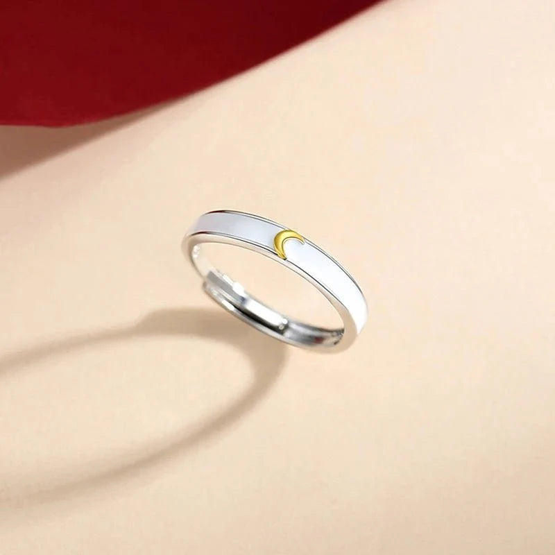 Sun & Moon Matching Couples Rings