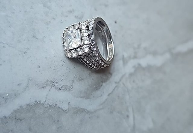 5-in-1 Diamond Accented Ring Stack worn by a customer