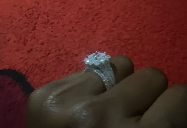 5-in-1 Diamond Accented Ring Stack worn by a customer
