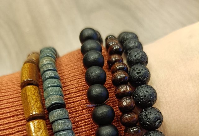10pc Adjustable Boho Bracelet Variety Set worn by a customer