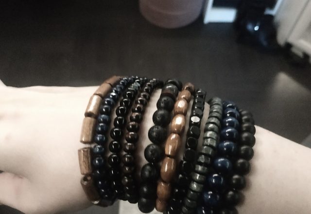 10pc Adjustable Boho Bracelet Variety Set worn by a customer