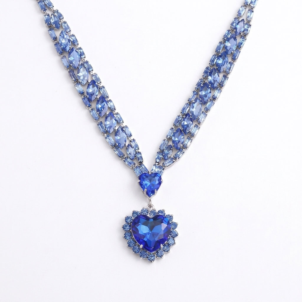 Elegant Ocean Heart Necklace