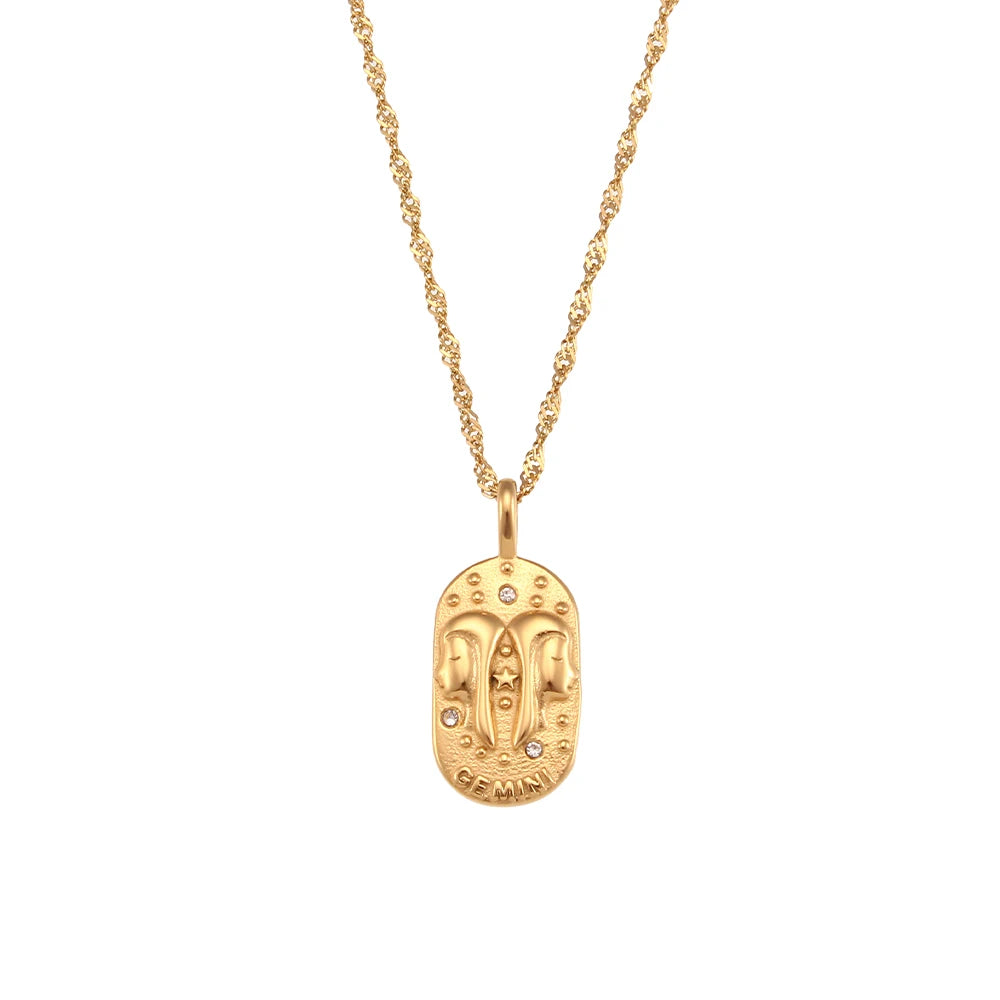 dainty zodiac tarot inspired necklace
