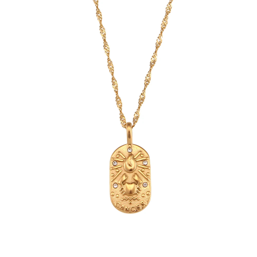 dainty zodiac tarot inspired necklace