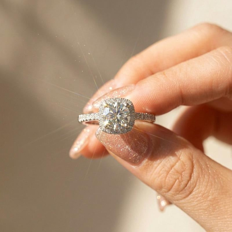 Pave Band Halo Ring