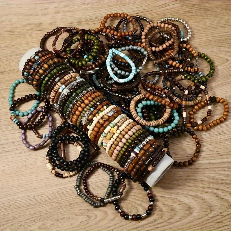 72pc Adjustable Boho Bracelet Variety Set