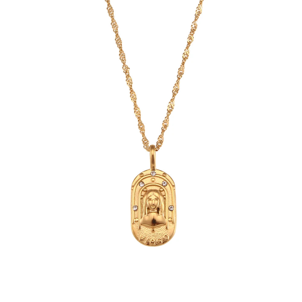 dainty zodiac tarot inspired necklace