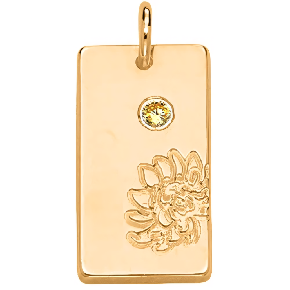 Personalized Name Dainty Satellite Chain Birth Flower & Stone Necklace in gold