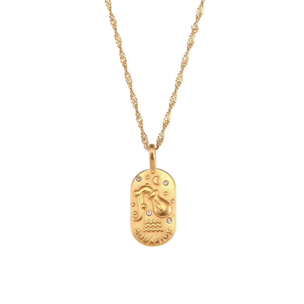 dainty zodiac tarot inspired necklace