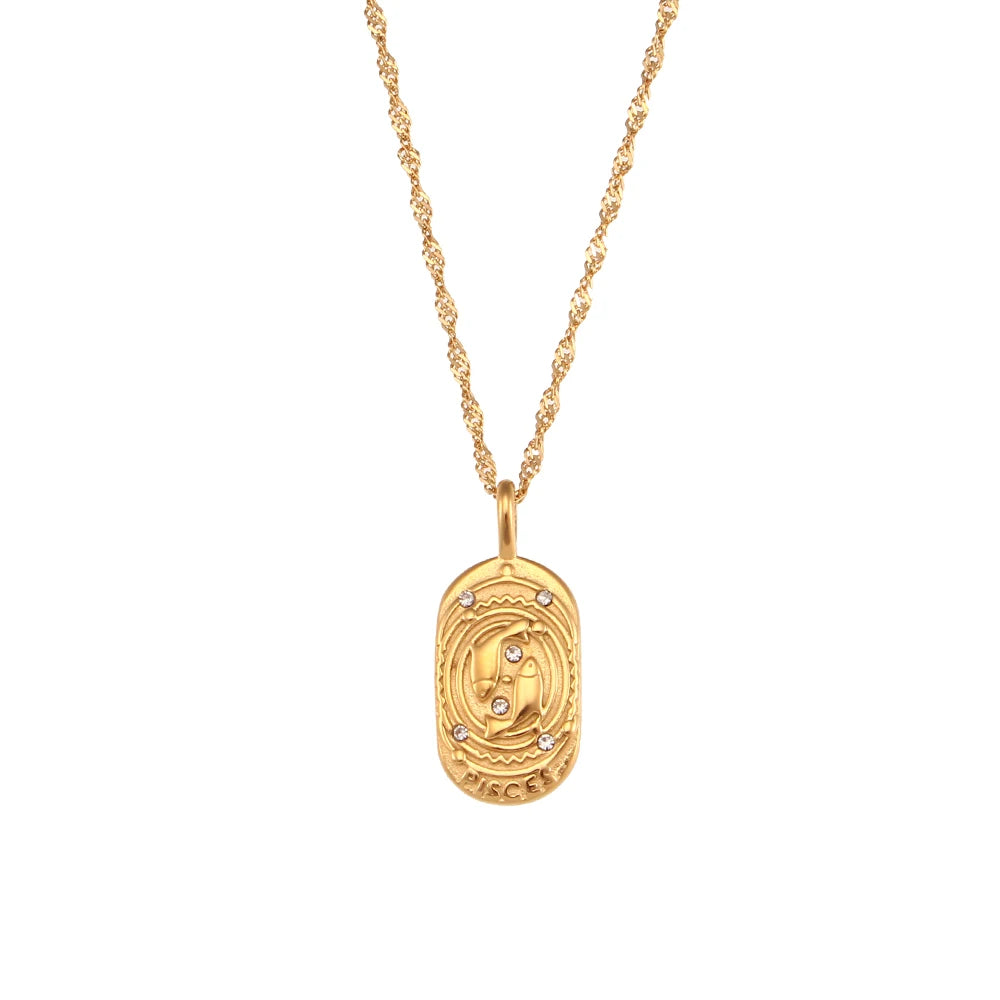 dainty zodiac tarot inspired necklace