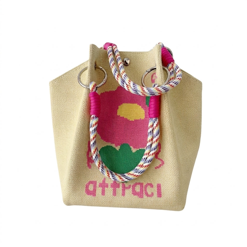 knit magnetic clasp bucket bag