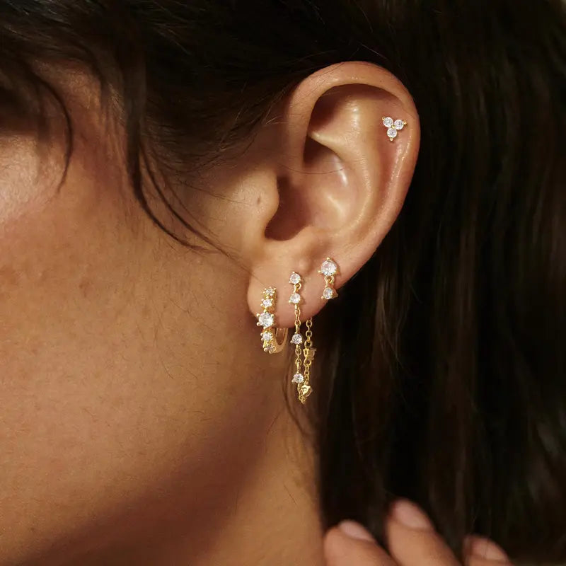 4pc Dainty Crystal Curated Ear Stack Set