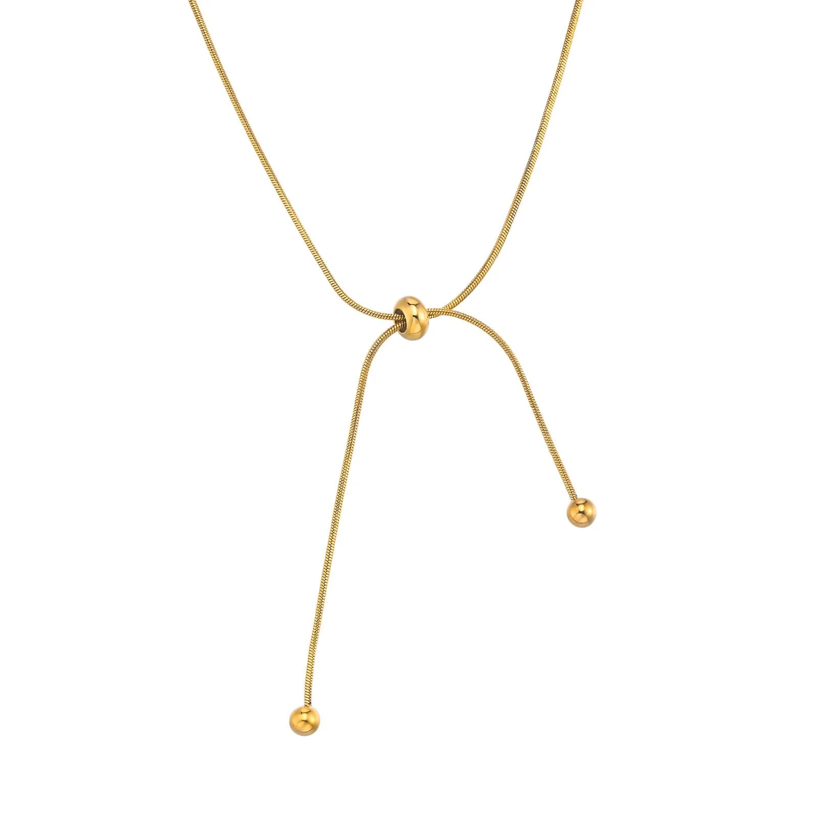 18k Adjustable Tassel Snake Chain Necklace