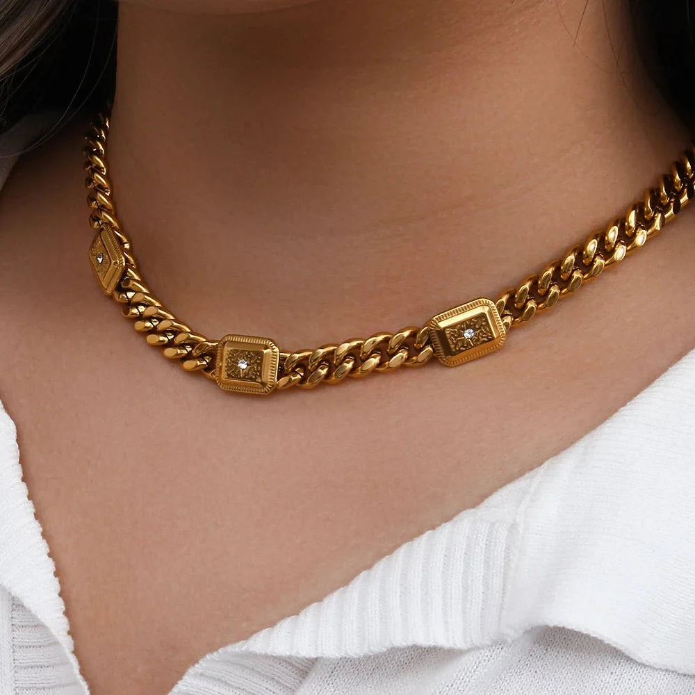 18k Cuban North Star Tarot Necklace and Earring