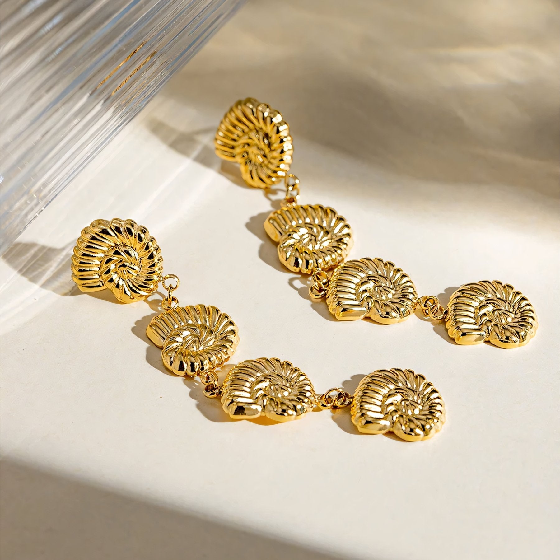 18k Dangling Shells Tropical Earrings