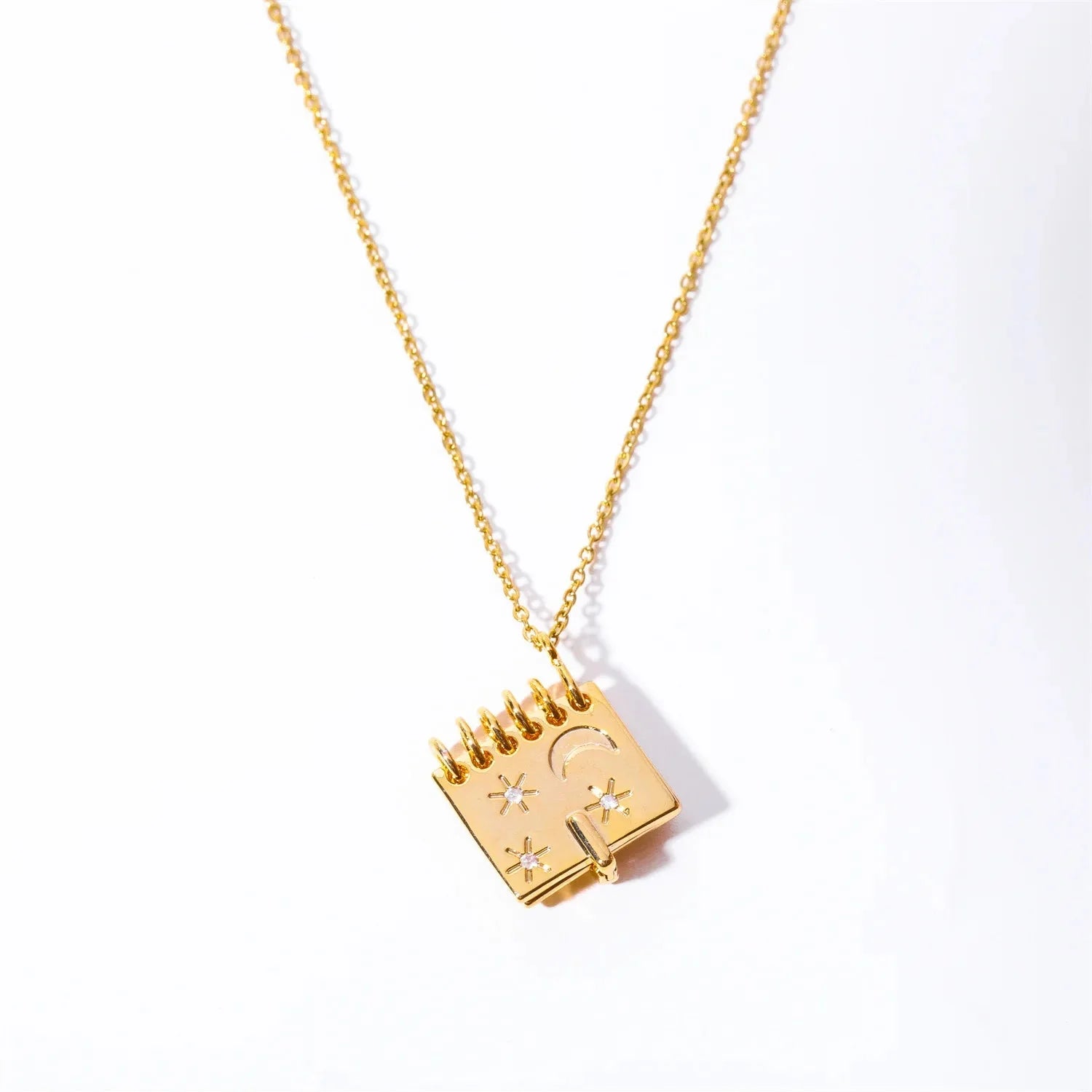 18k "I Love You To The Moon and Back" Booklet Necklace