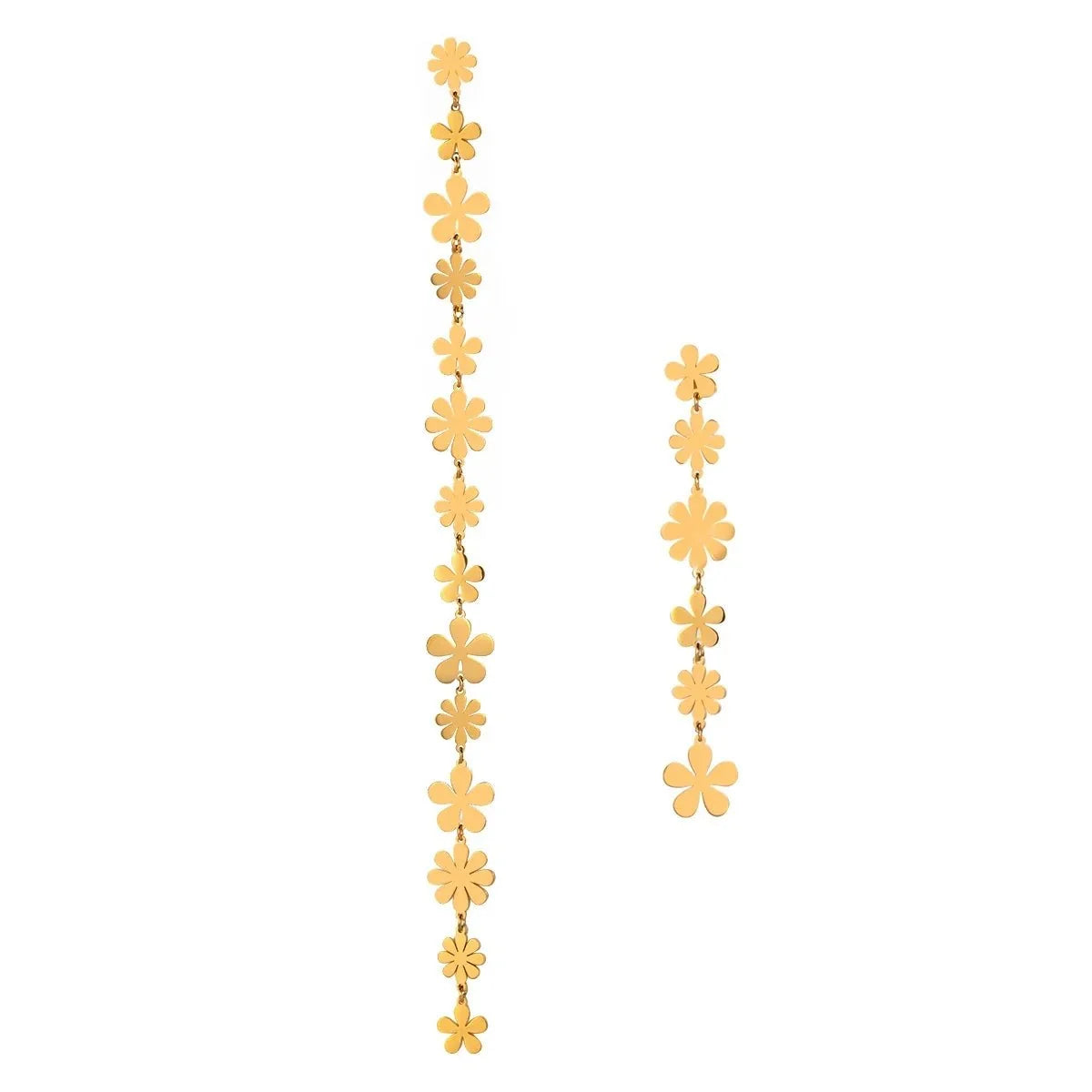 18k Staggering Floral Earrings in gold