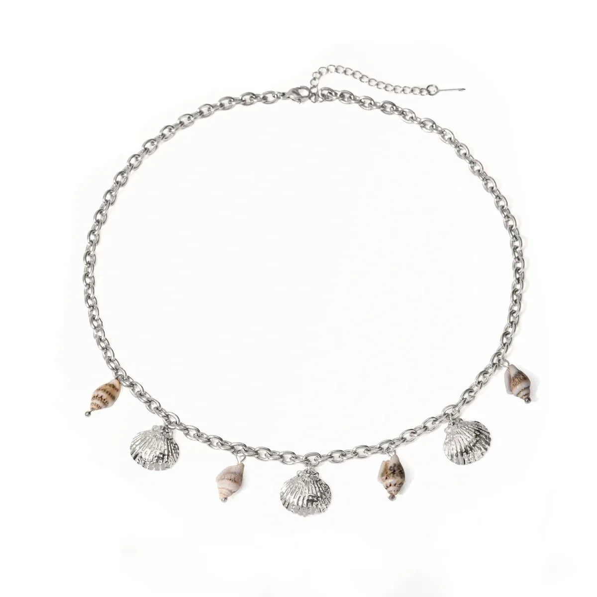 18k Summer Beach Sea Shell Necklace in silver