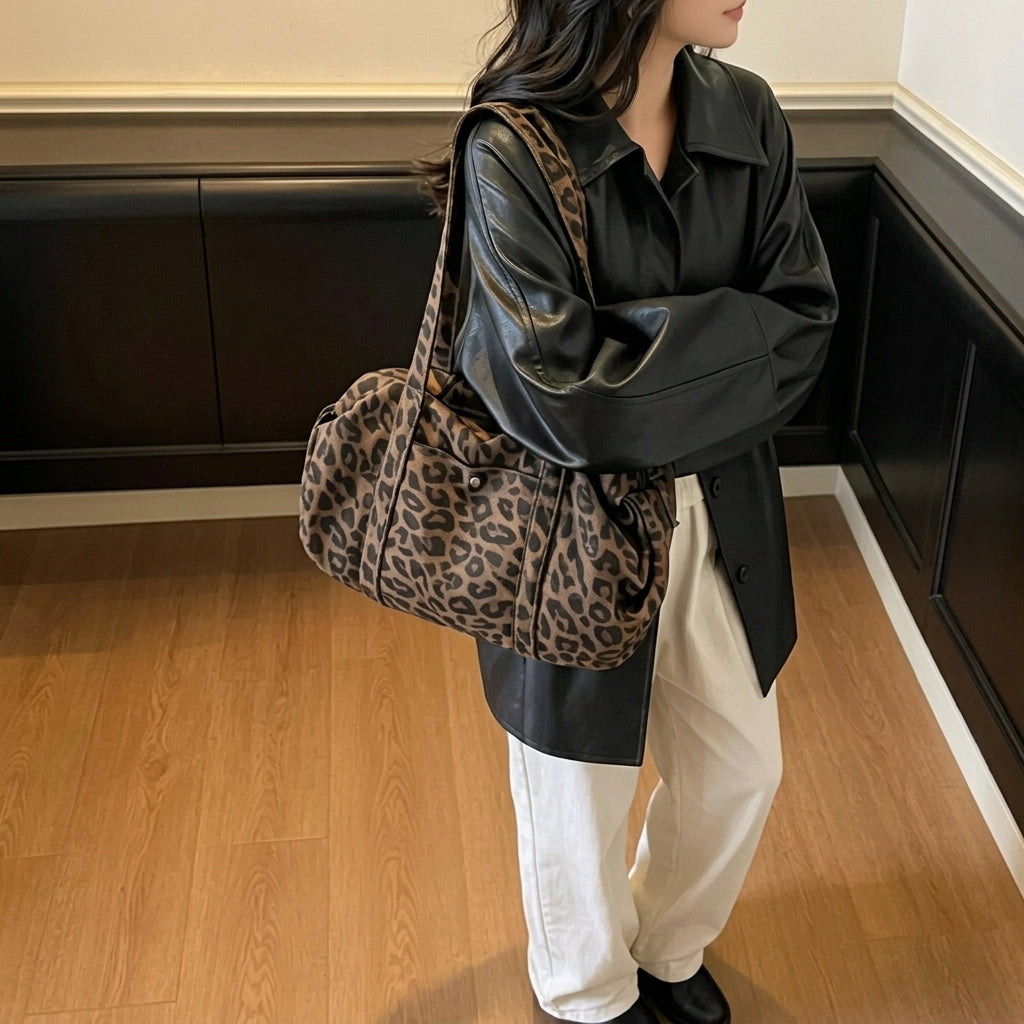 Leopard Print Duffel Travel Bag