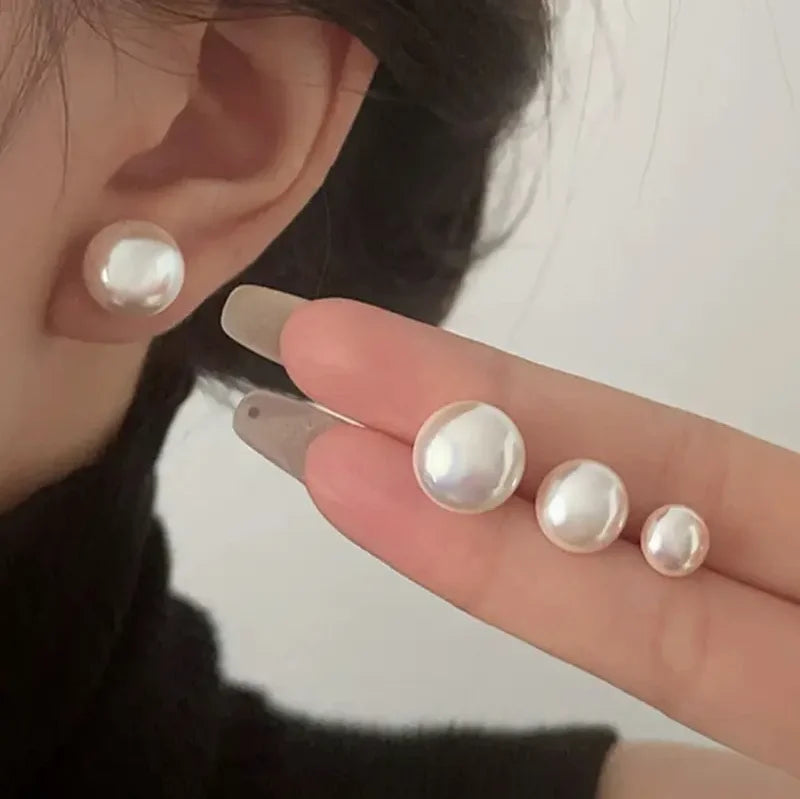 3 Pair Pearl Stud Earrings Set