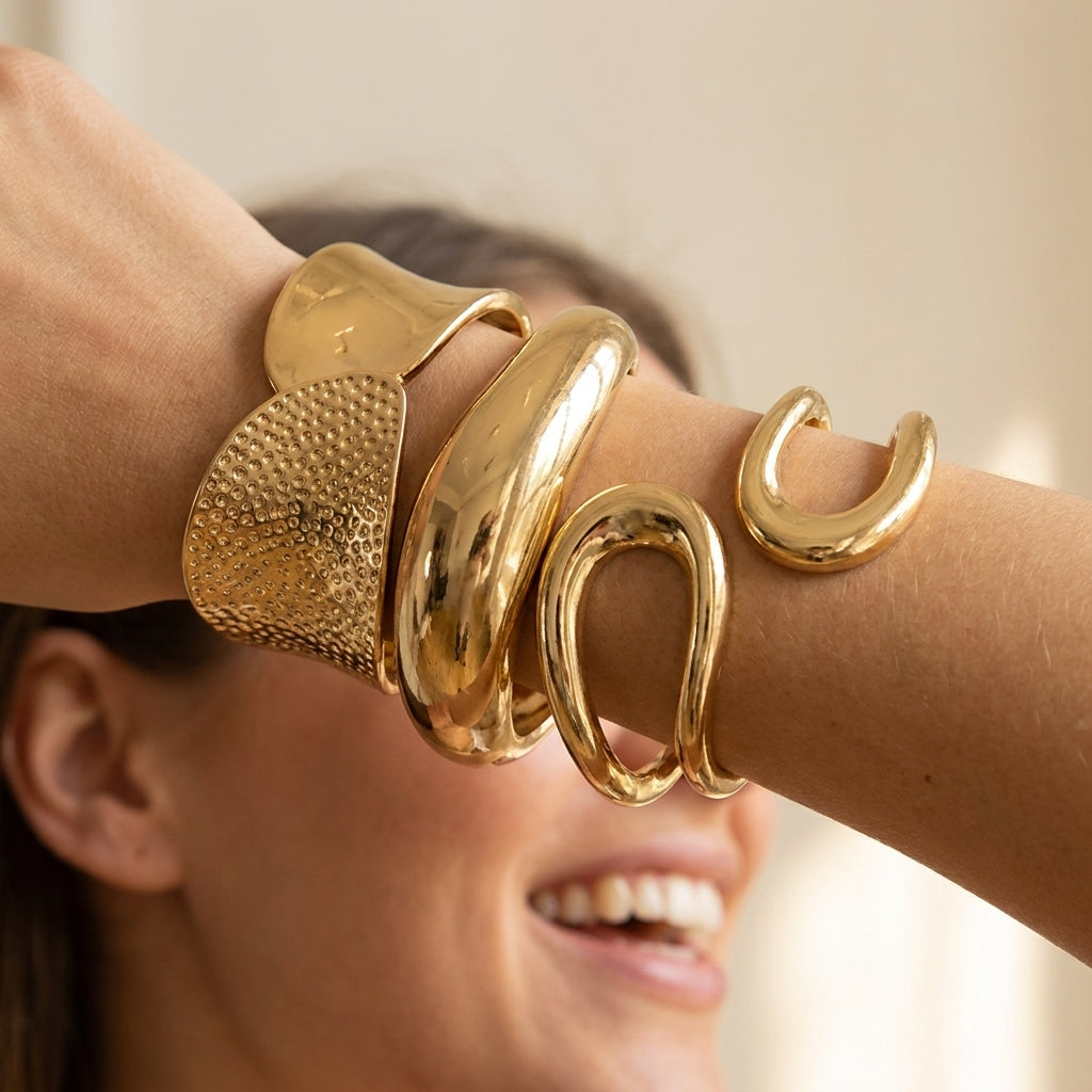 3pc Chunky Bangle Bracelet Set
