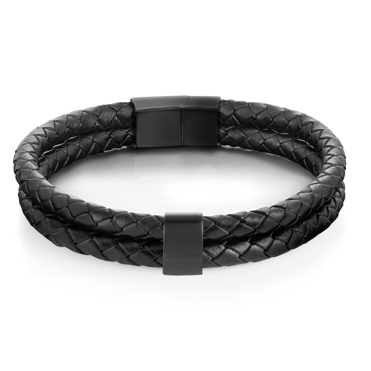 Minimal Personalized Name(s) Leather Bracelet in black