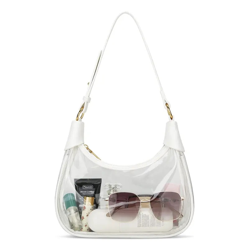 Transparent Shoulder Bag in white