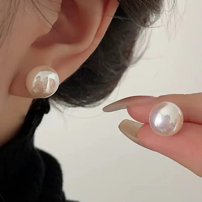 3 Pair Pearl Stud Earrings Set