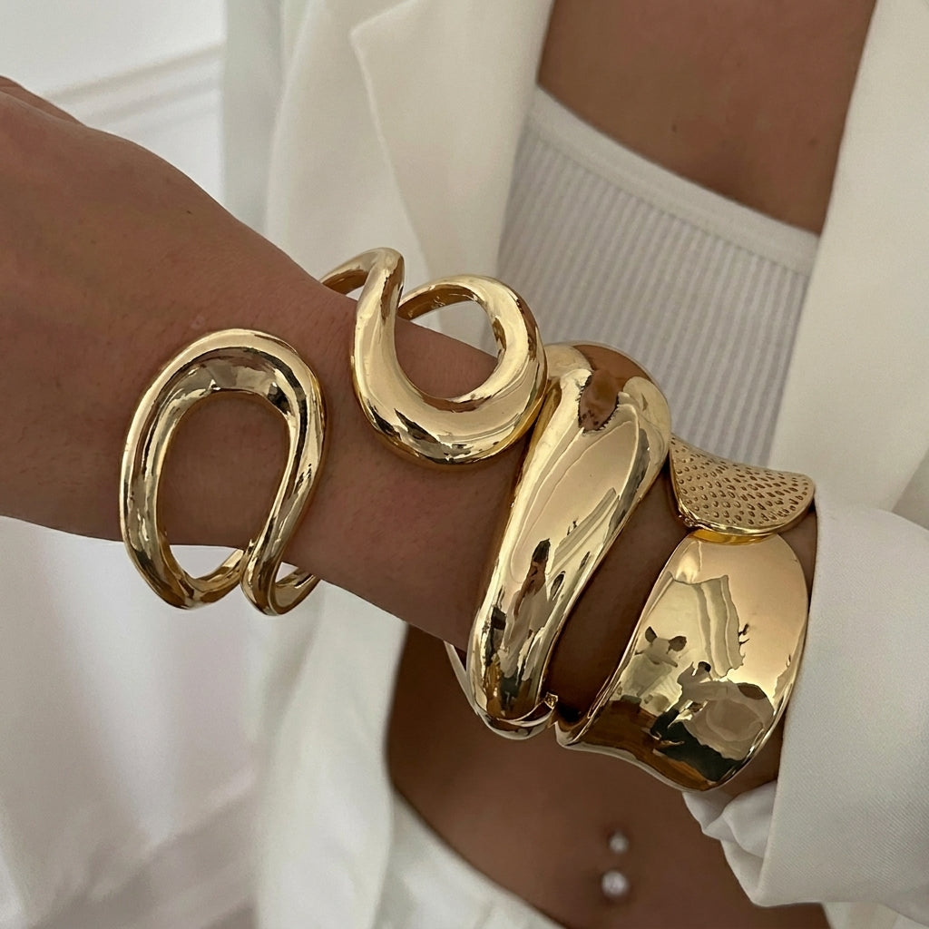 3pc Chunky Bangle Bracelet Set