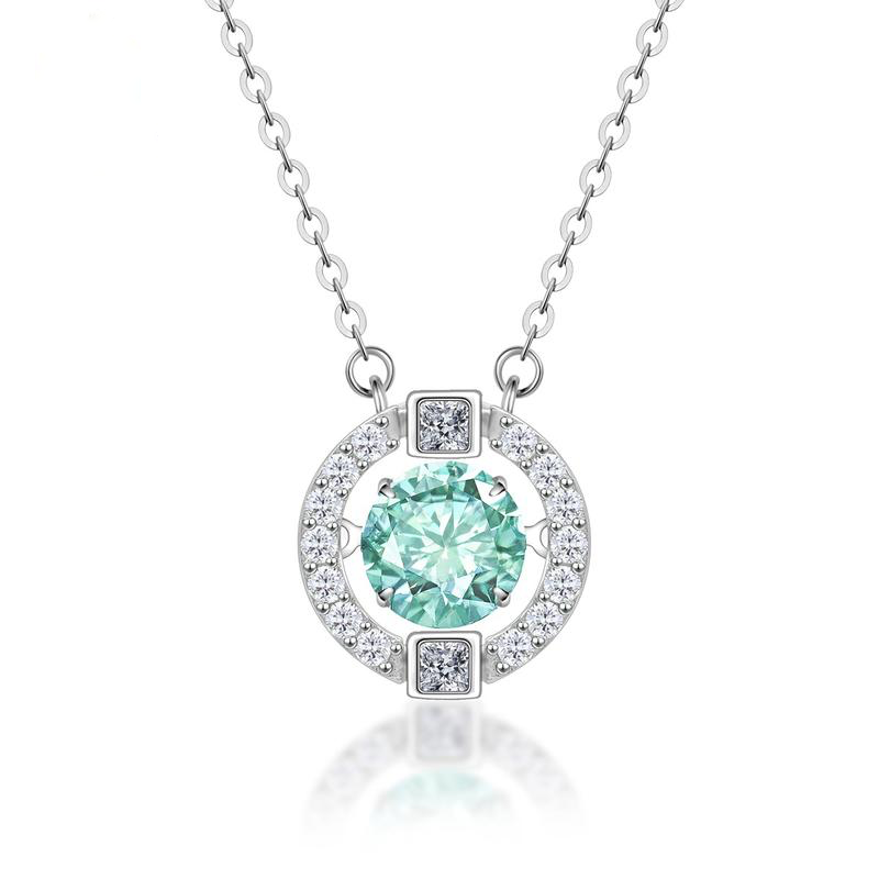 1CT Floating Halo Pendant Necklace