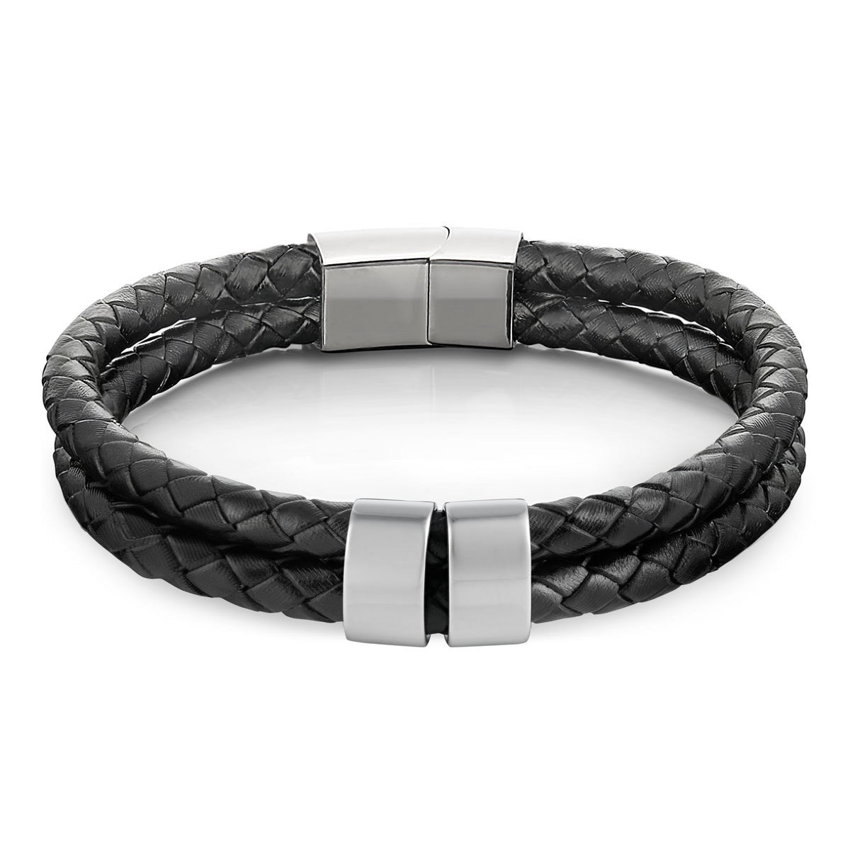 Minimal Personalized Name(s) Leather Bracelet in silver