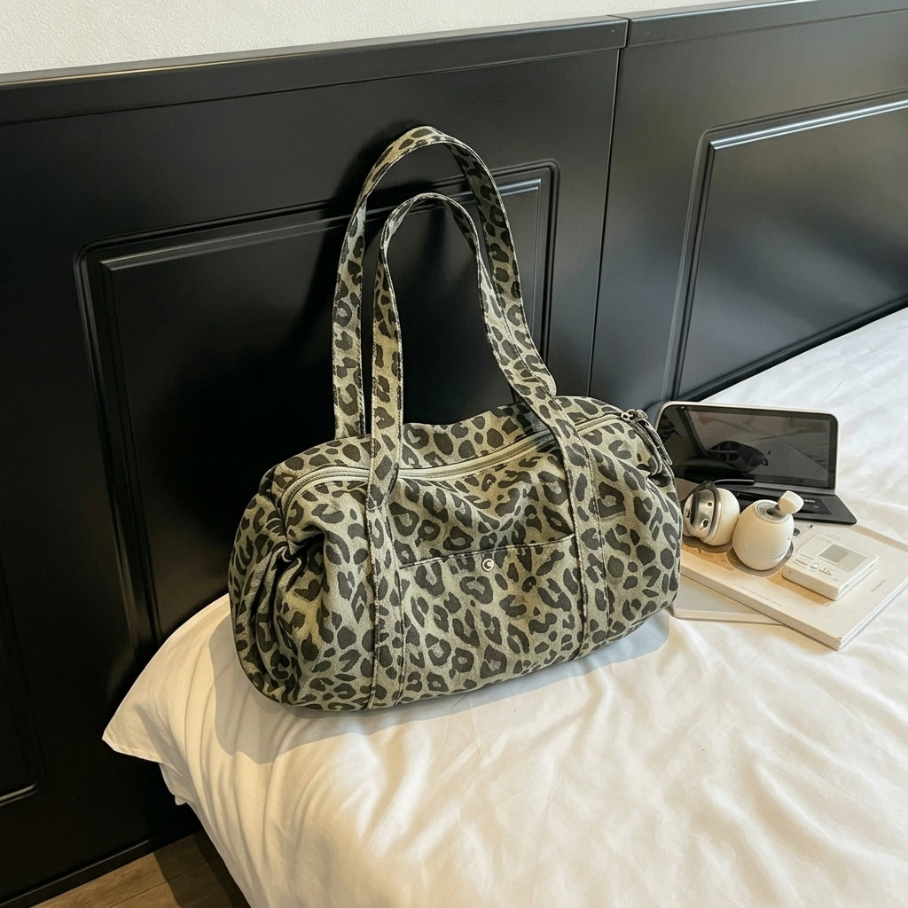 Leopard Print Duffel Travel Bag