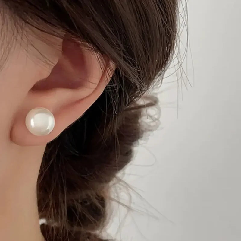 3 Pair Pearl Stud Earrings Set